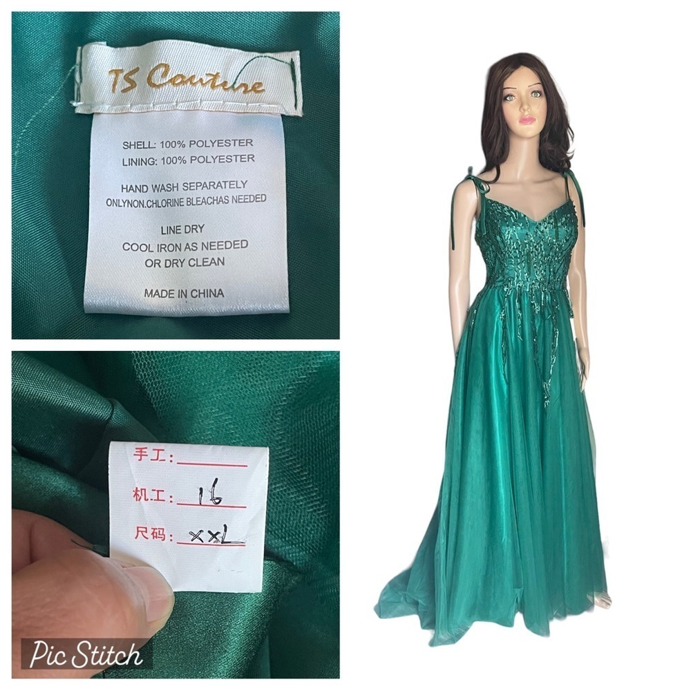 New!TS Countury Emerald green sequins dress size 16